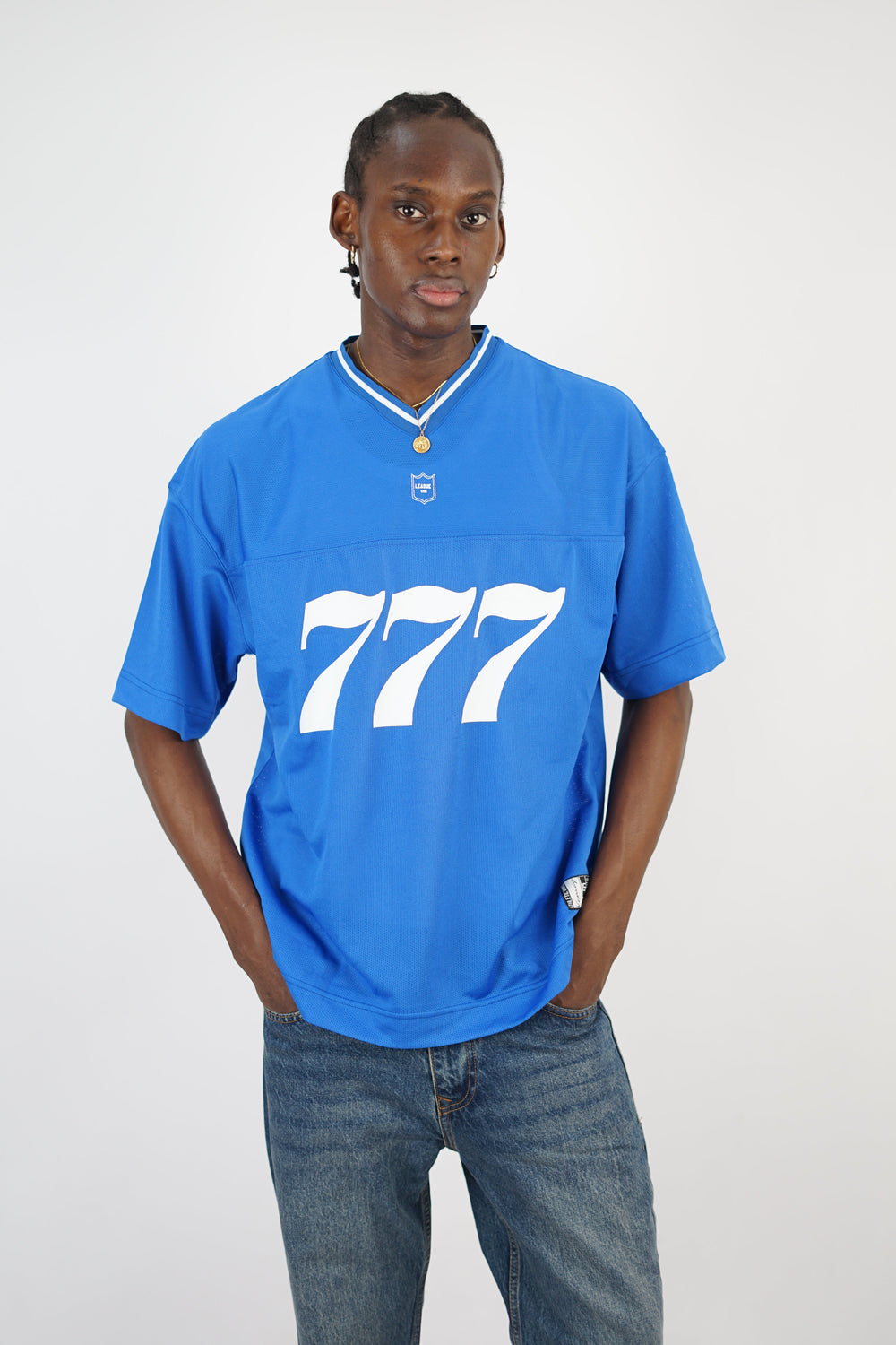 Vamos Premium League Mesh Jersey T-shirt in Blue