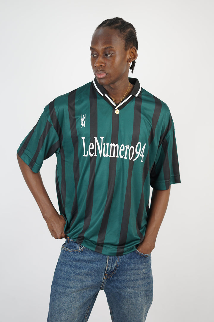 Vamos Numero Oversize Striped Jersey T-shirt in Nephti