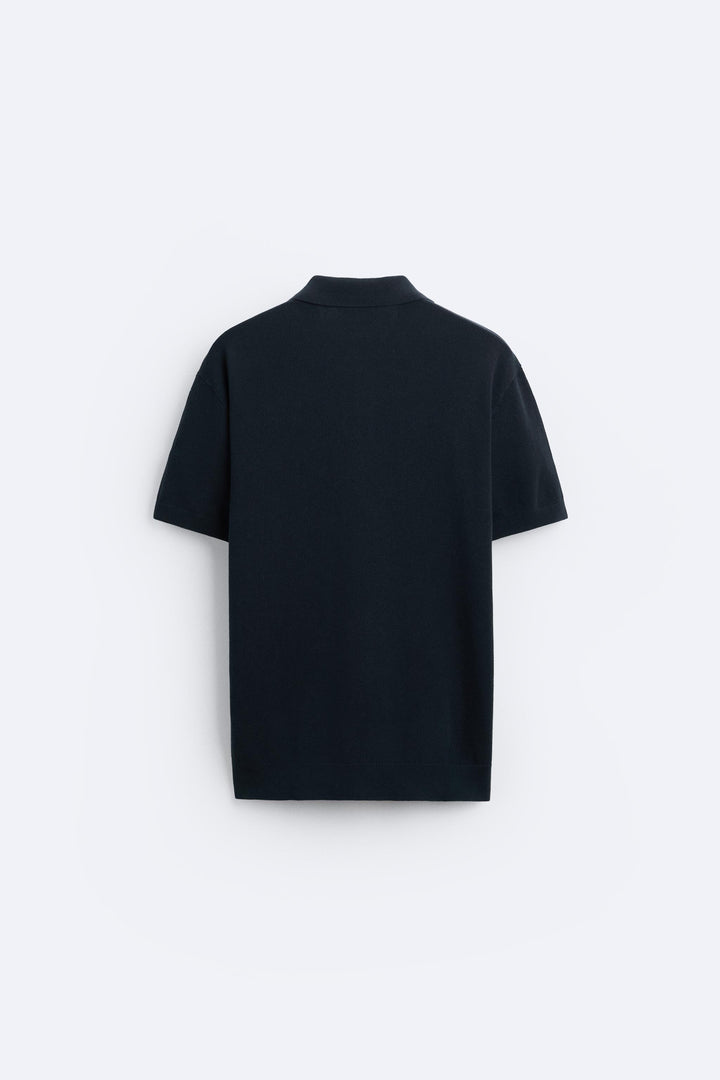 Garm Island Basic Knit Polo Shirt in Black