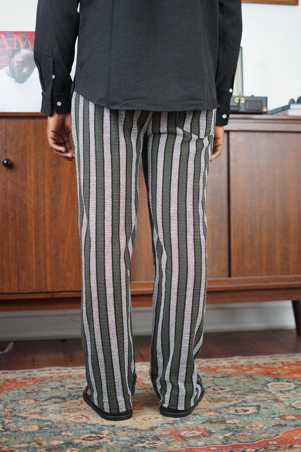 Massimo Cariño striped pants in green