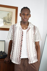 Massimo Cariño crotchet shirt in brown