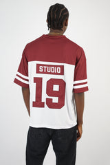 Vamos Premium League Jersey T-shirt in Burgundy