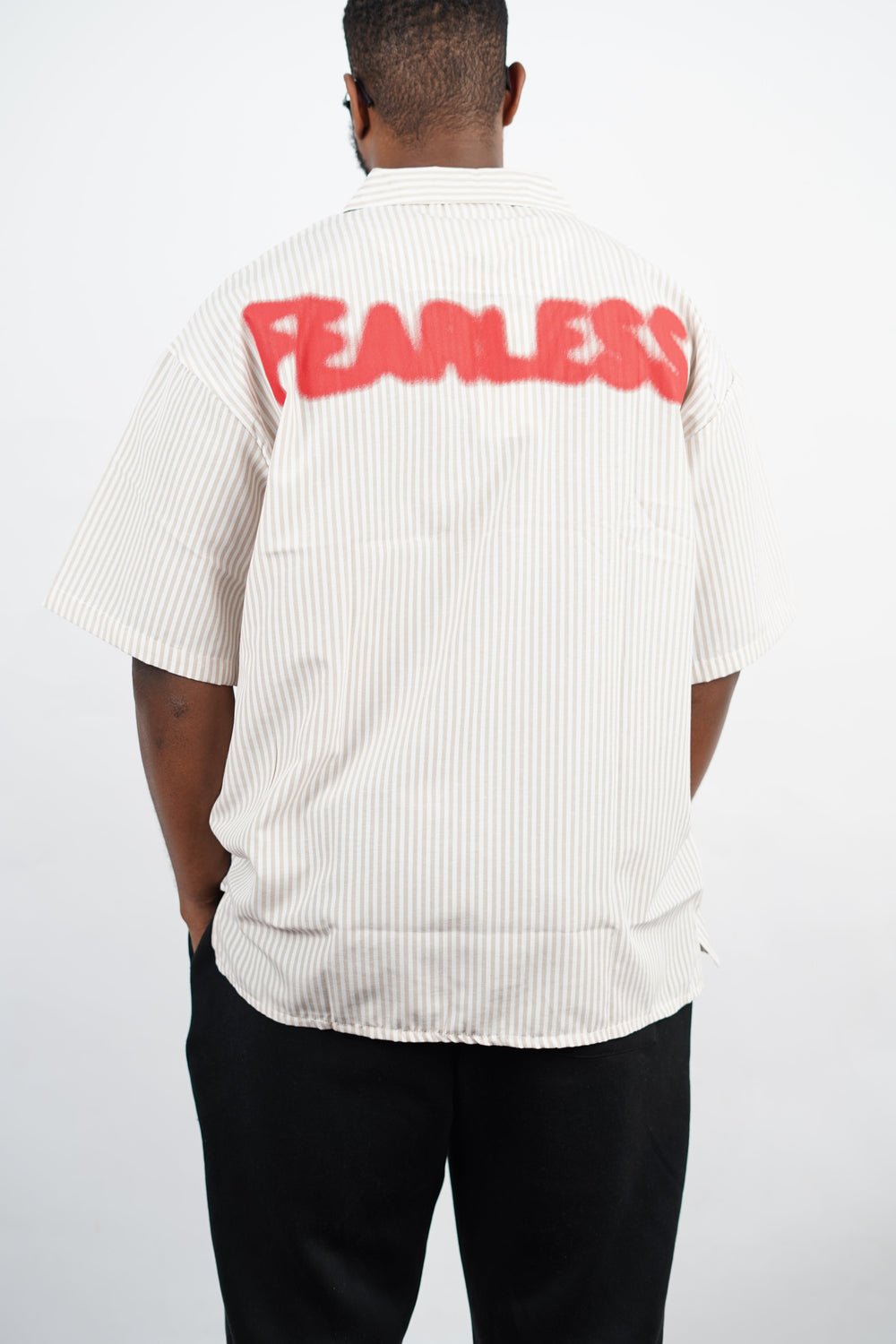 2morrow Boxy Striped Short Sleeve Shirt with Backprint