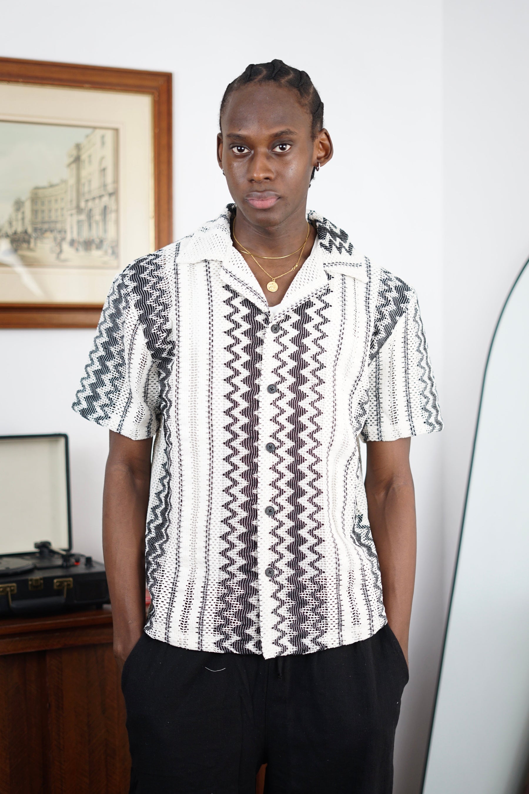Massimo Cariño crotchet shirt in black