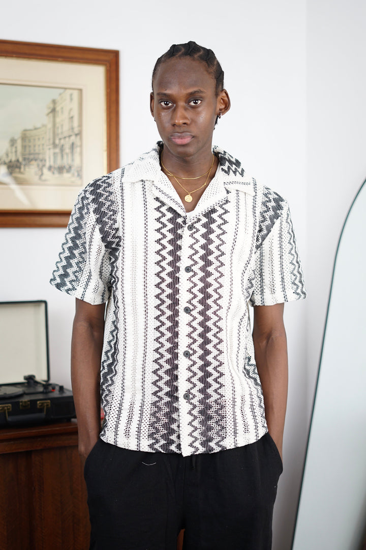 Massimo Cariño crotchet shirt in black