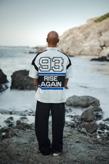 Mechanic Rise Again Pixel Rugby Polo Shirt in White