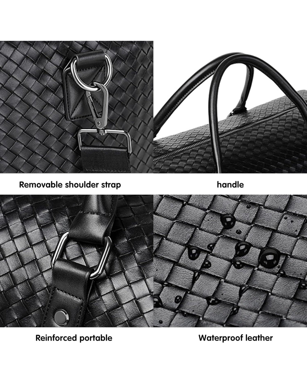 Venta woven duffel bag in black