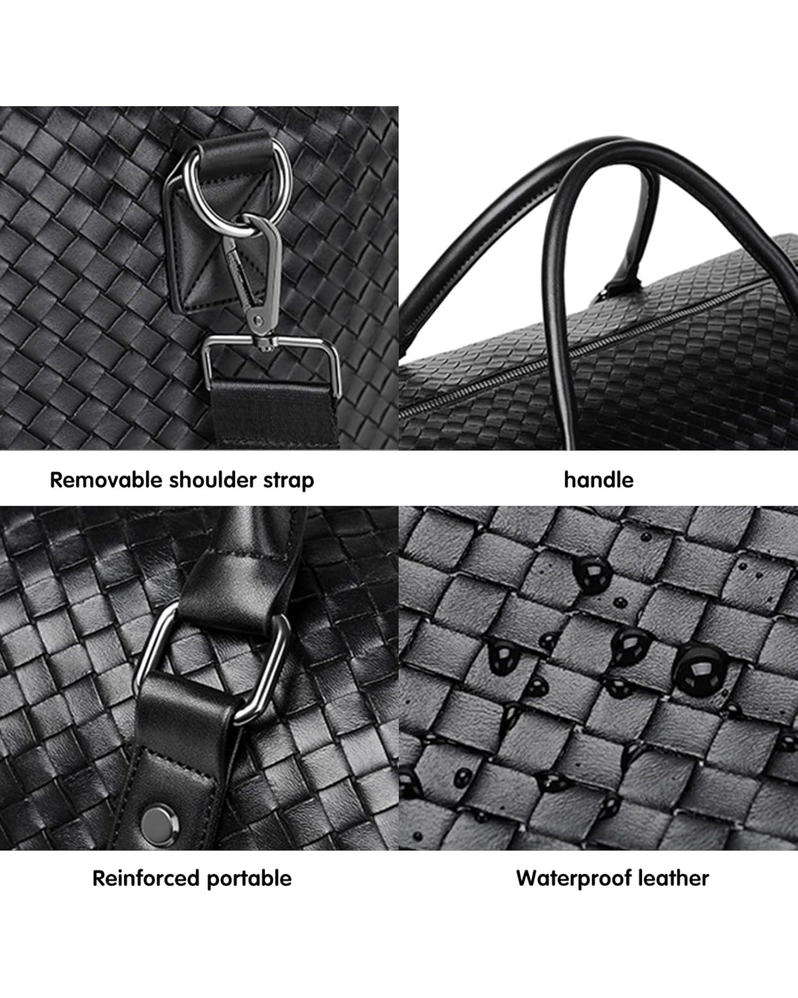 Venta woven duffel bag in black