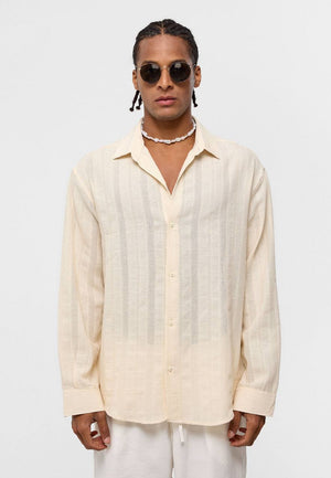 Essence of Life Cheesecloth Shirt in Beige