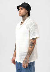 Essence of Life Cotton Popcorn Relaxed Shirt in White
