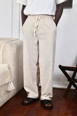 Essence of Life Baggy Stripe Pants in Beige