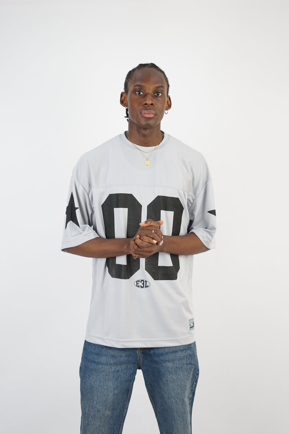 Essence of Life American Football Jersey T-shirt in Grey