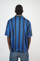 Vamos Numero Oversize Striped Jersey T-shirt in Indigo