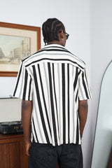 Massimo Cariño bar stripe revere shirt in torquoise