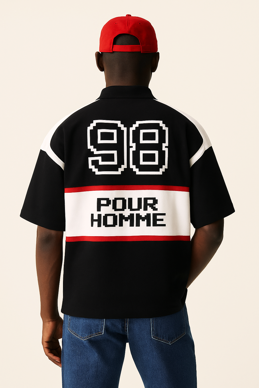 Garm Island Pixel Rugby Polo Shirt in Black