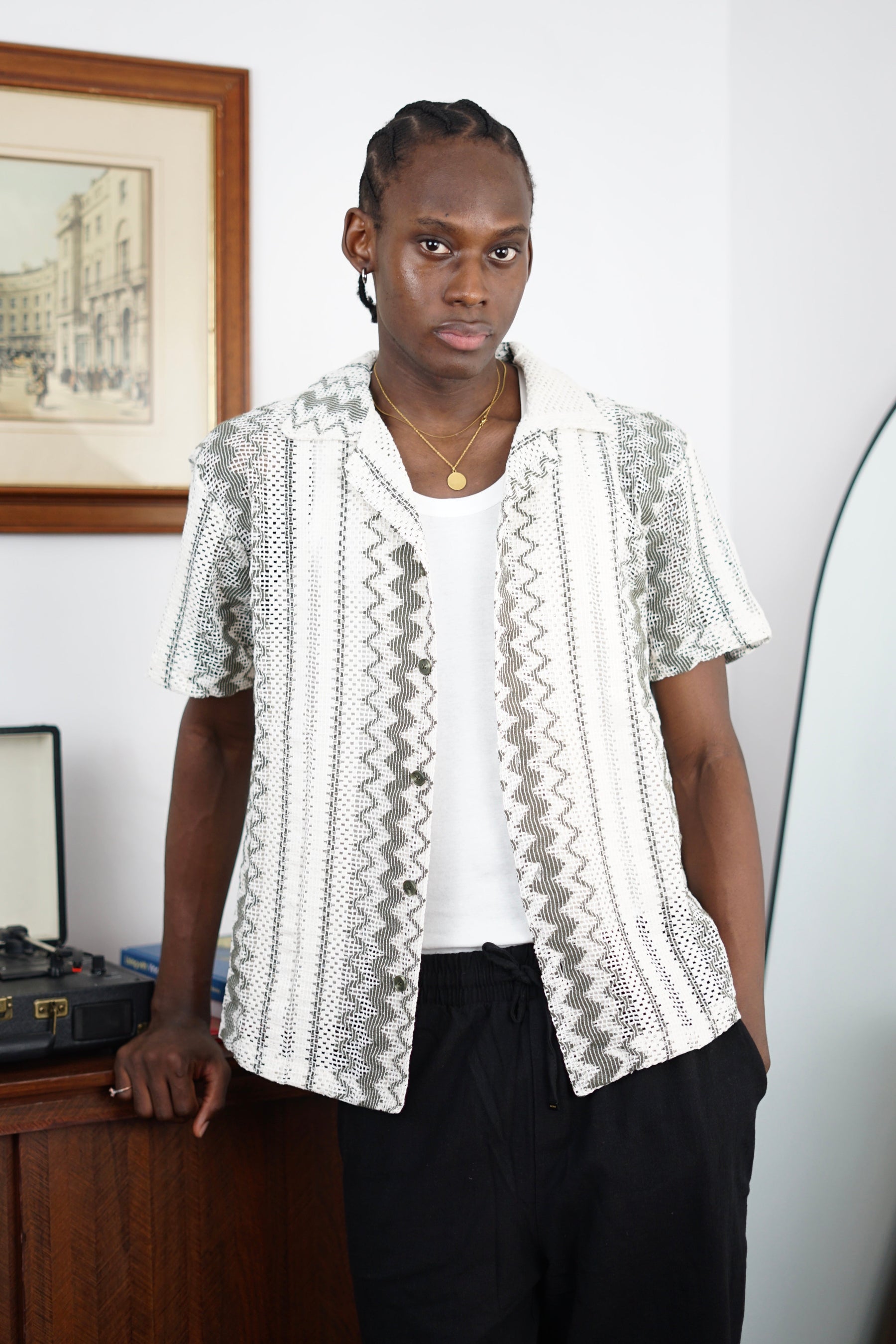 Massimo Cariño crotchet shirt in green