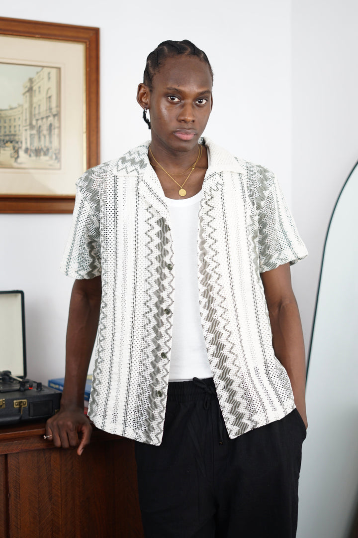 Massimo Cariño crotchet shirt in green