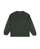 Garm Island Cotton Crew Neck Longsleeve Shirt in Forest Green
