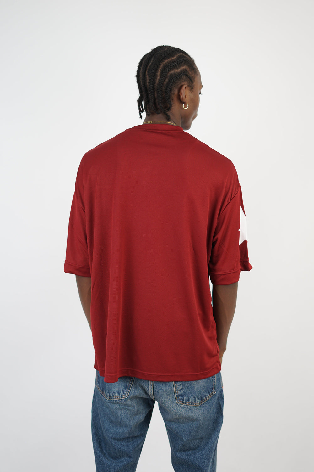 Essence of Life American Football Jersey T-shirt in Burgundy