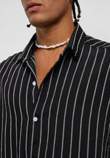 Essence of Life Pinstripe Shirt in Black