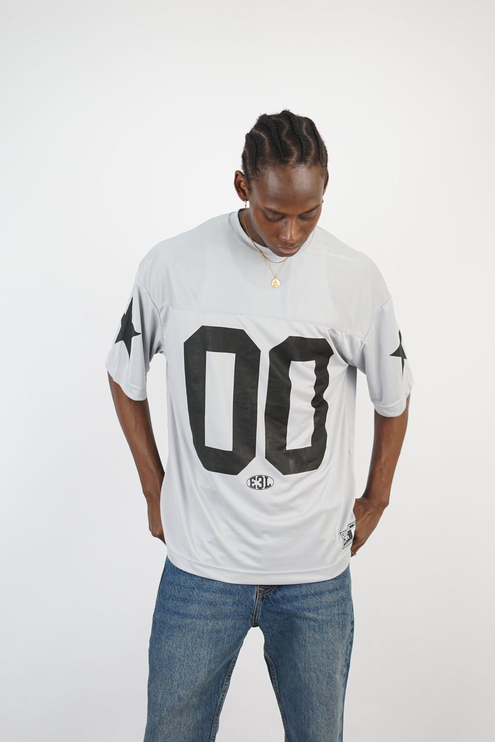 Essence of Life American Football Jersey T-shirt in Grey