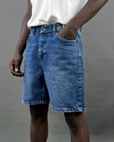 Difransel regular denim jean shorts in dark blue