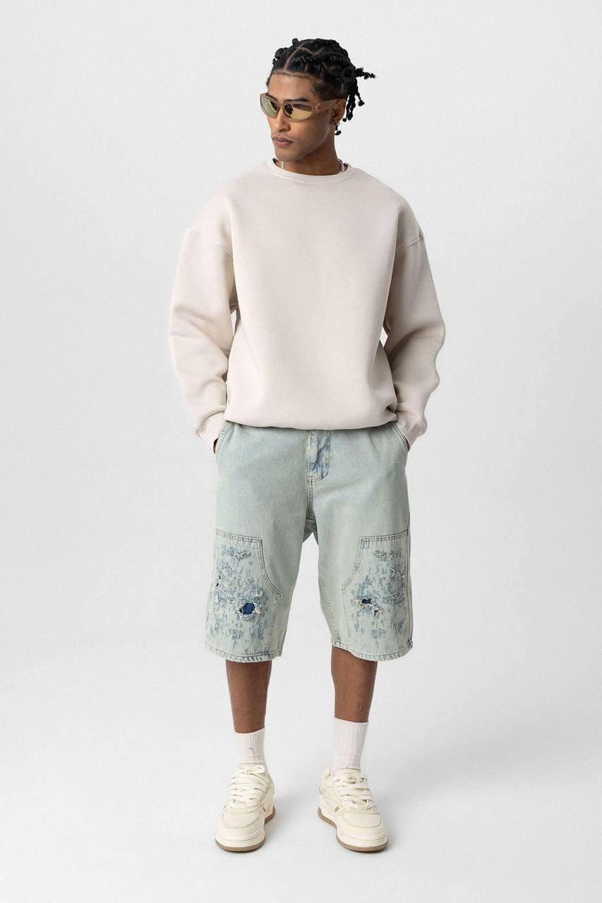 Vamos Premium Oversized Sweatshirt in Beige