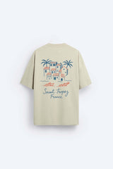 Garm Island St Tropez Backprint T-shirt in beige