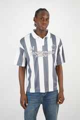 Vamos Troublemaker Oversized Polo T-shirt in grey
