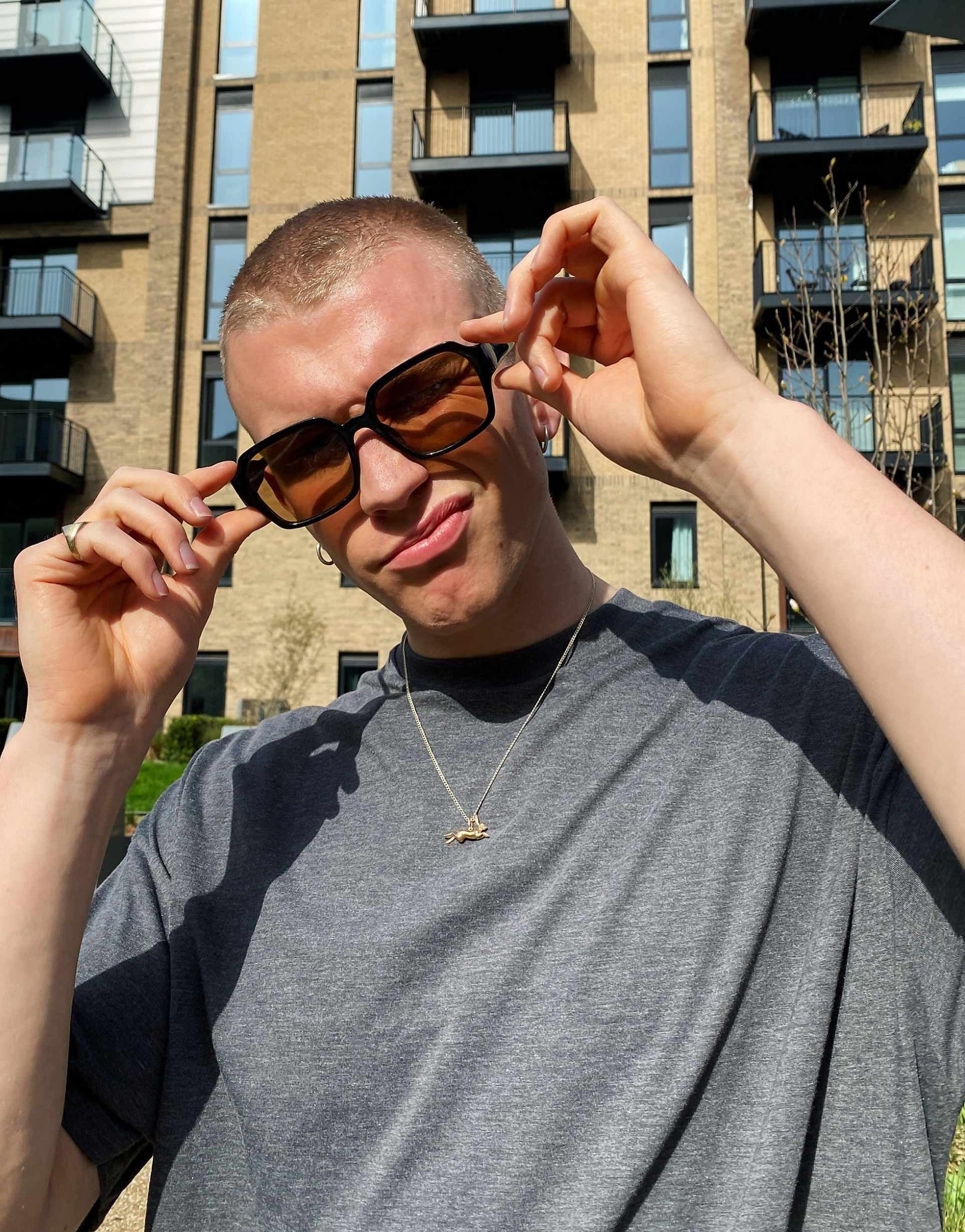 Garm Island x FSBN Oversized t-shirt in Dark Grey