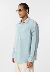Essence of life oversized cotton shirt in blue
