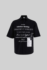 Machinist Contrast Print Oversized Shirt in Black