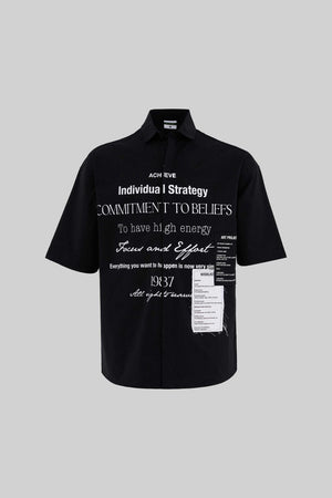 Machinist Contrast Print Oversized Shirt in Black