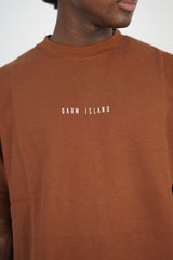 Garm Island Premium Oversized Waffle T-shirt in Brown