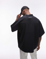 Vamos Pleated Jersey T-shirt in Black