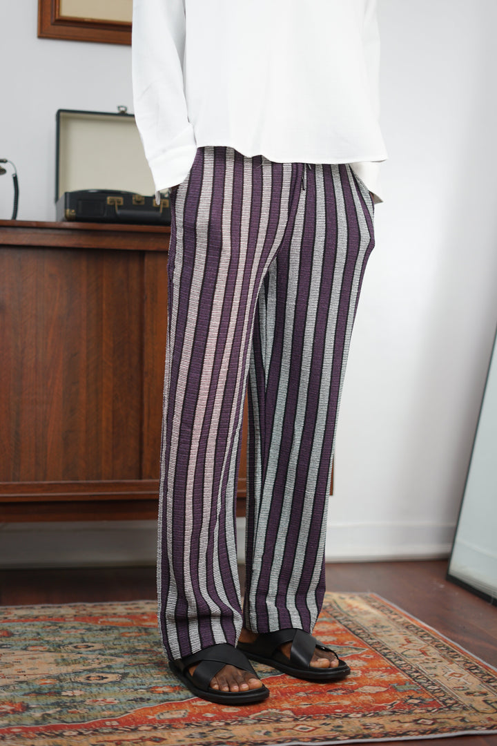 Massimo Cariño striped pants in dark purple