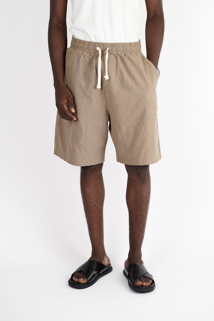 Vamos Linen Shorts in Brown