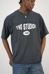 Vamos young studios mesh jersey t-shirt in grey