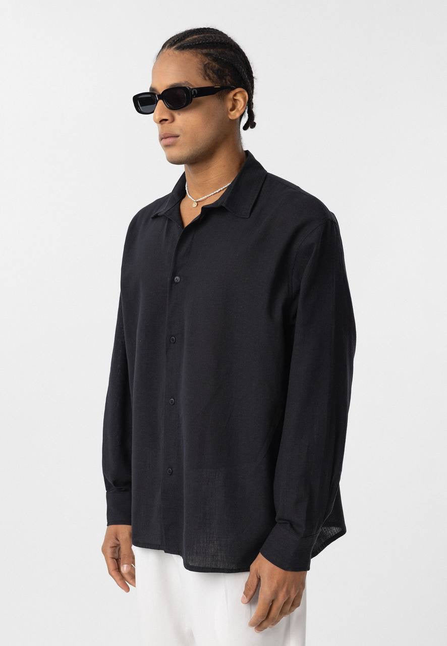 Essence of life oversized cotton shirt in black