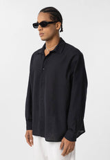 Essence of life oversized cotton shirt in black