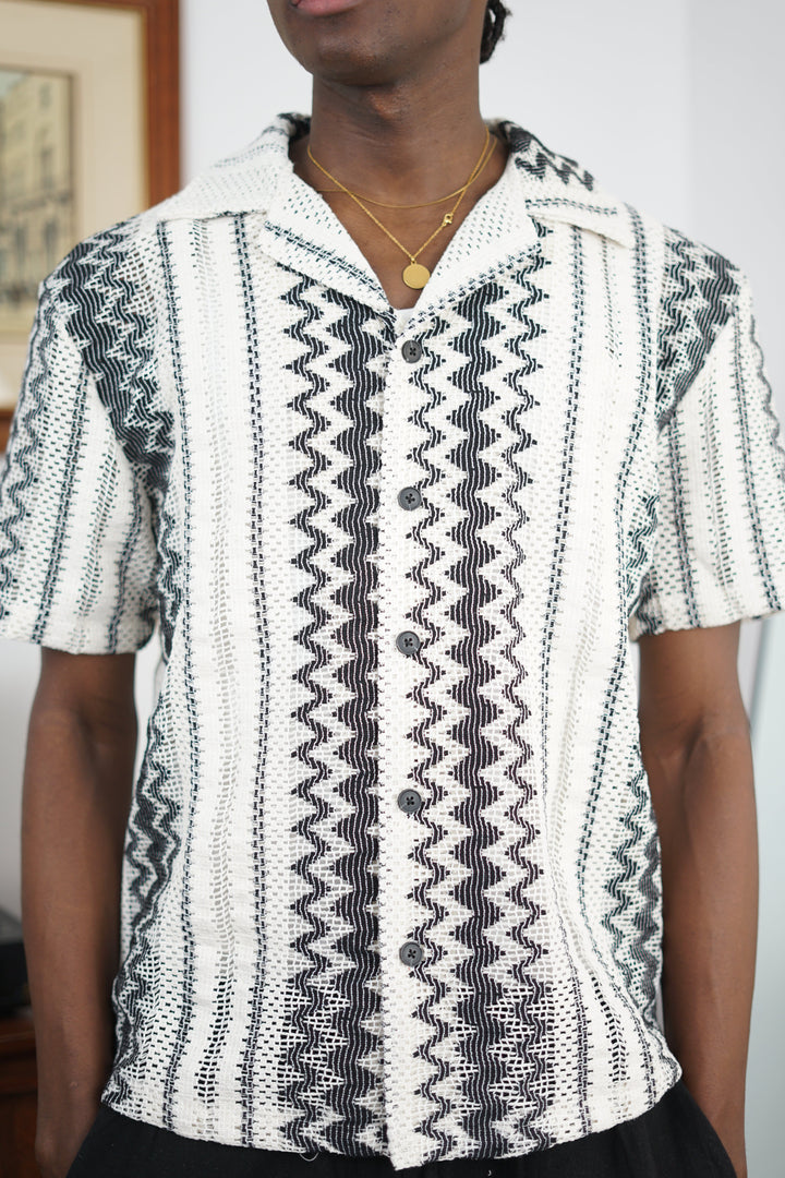 Massimo Cariño crotchet shirt in black