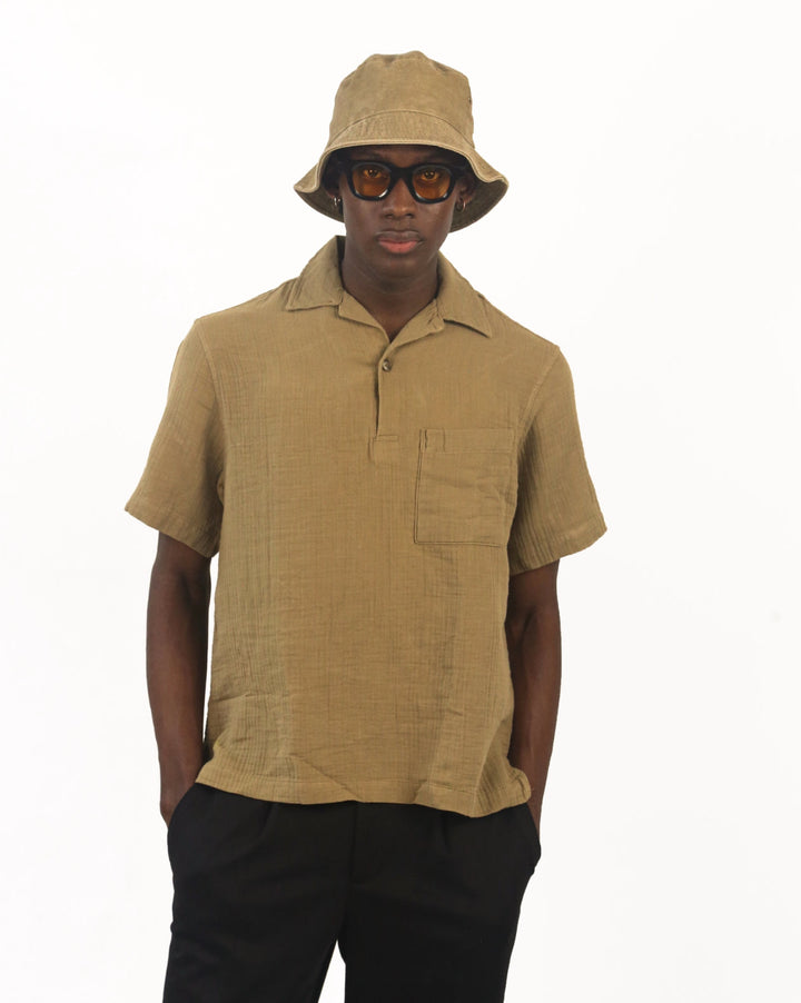 GIESTO spring short sleeve shirt in khaki