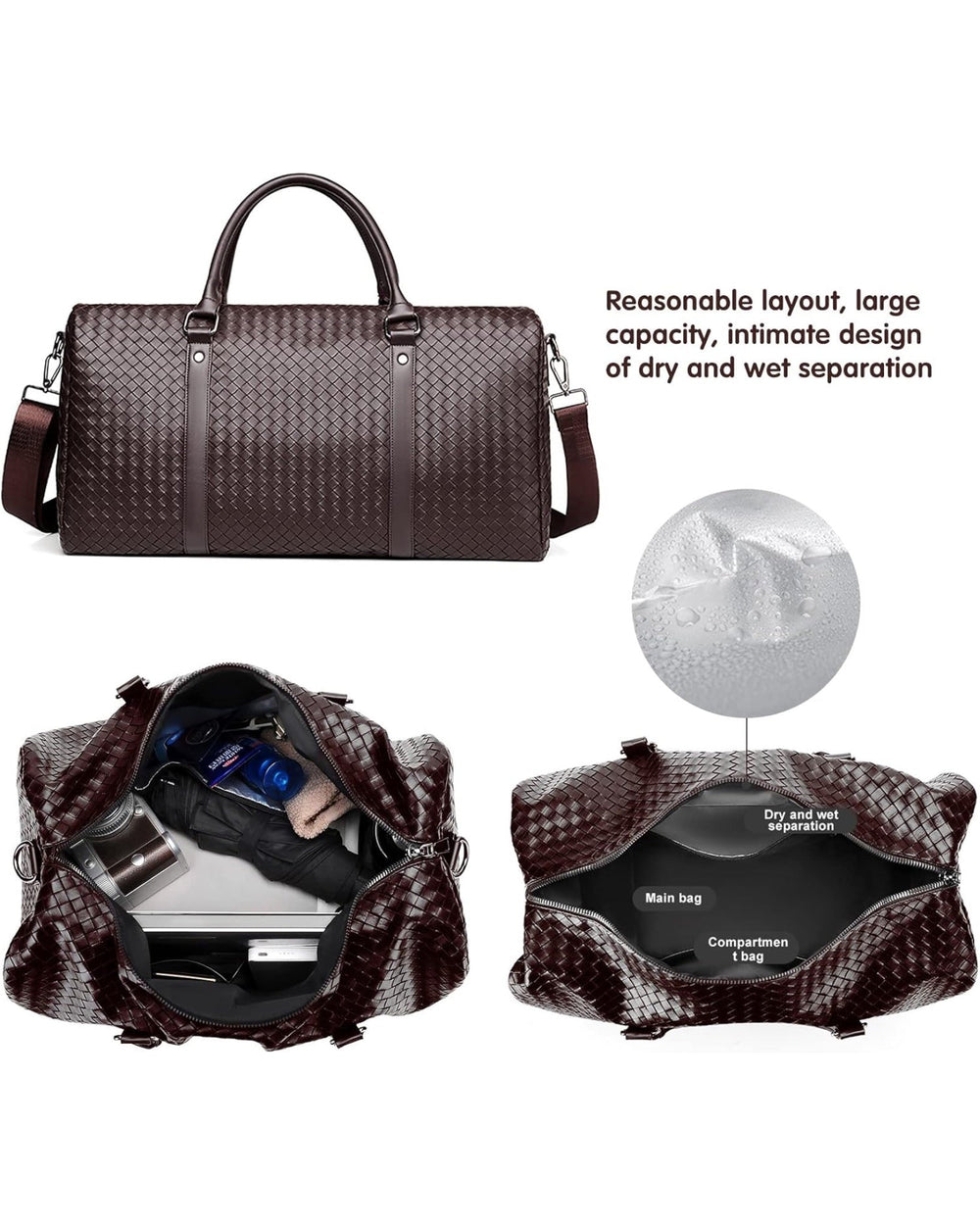 Venta woven duffel bag in brown