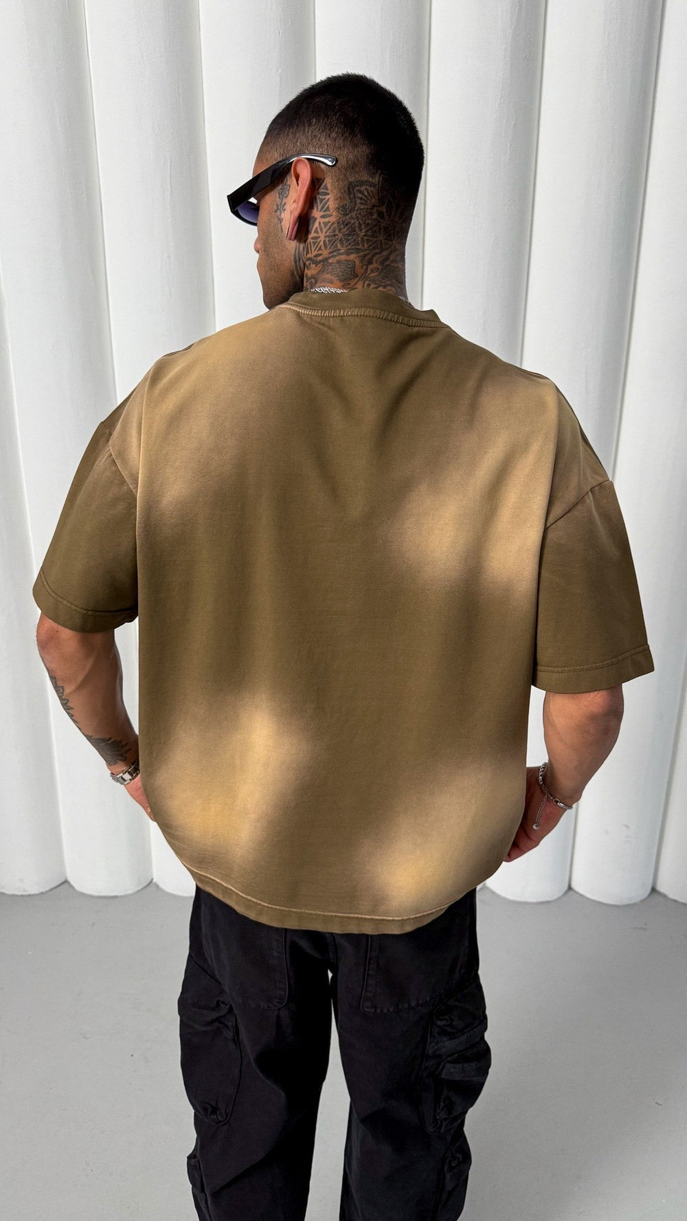 Mechanic Sun Faded T-shirt in Brown