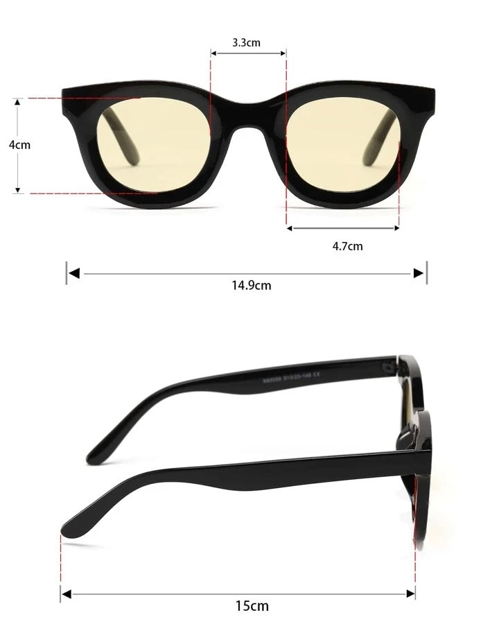 Garm Island retro yellow lens sun glasses