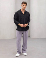2morrow Floral Lace Panel Shirt in Black