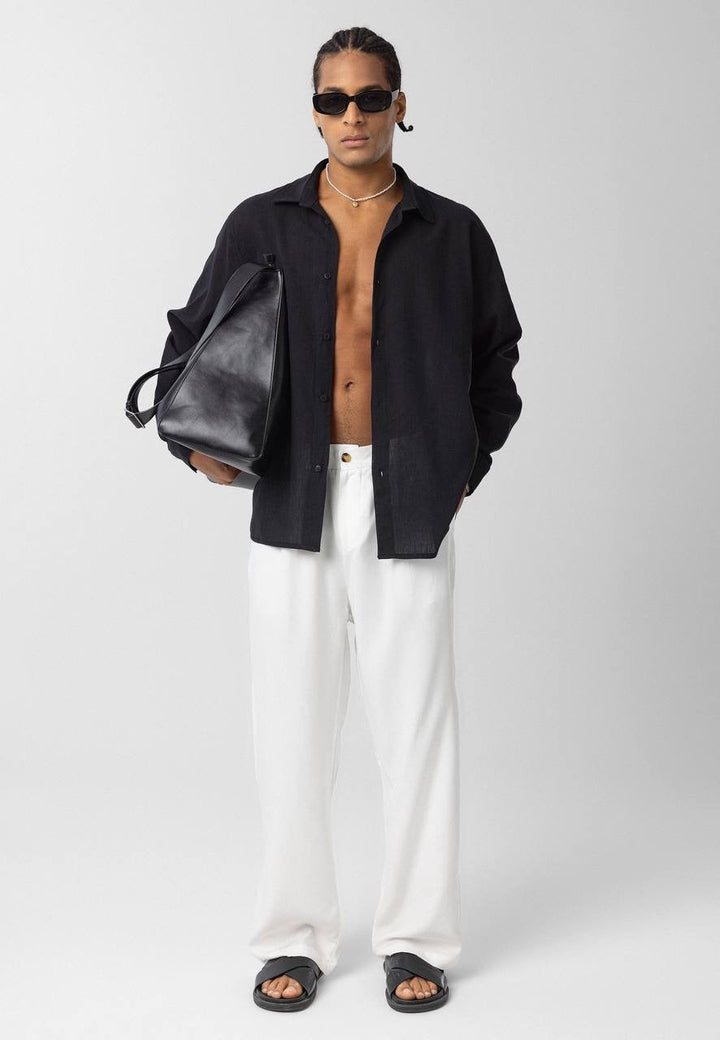 Essence of life oversized cotton shirt in black