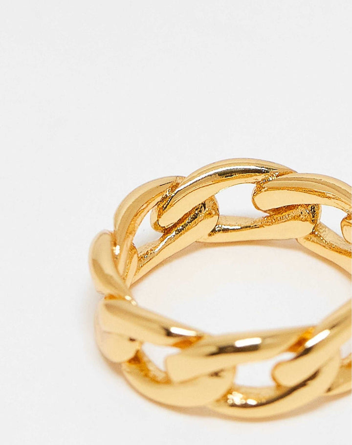 Cuban link chain ring