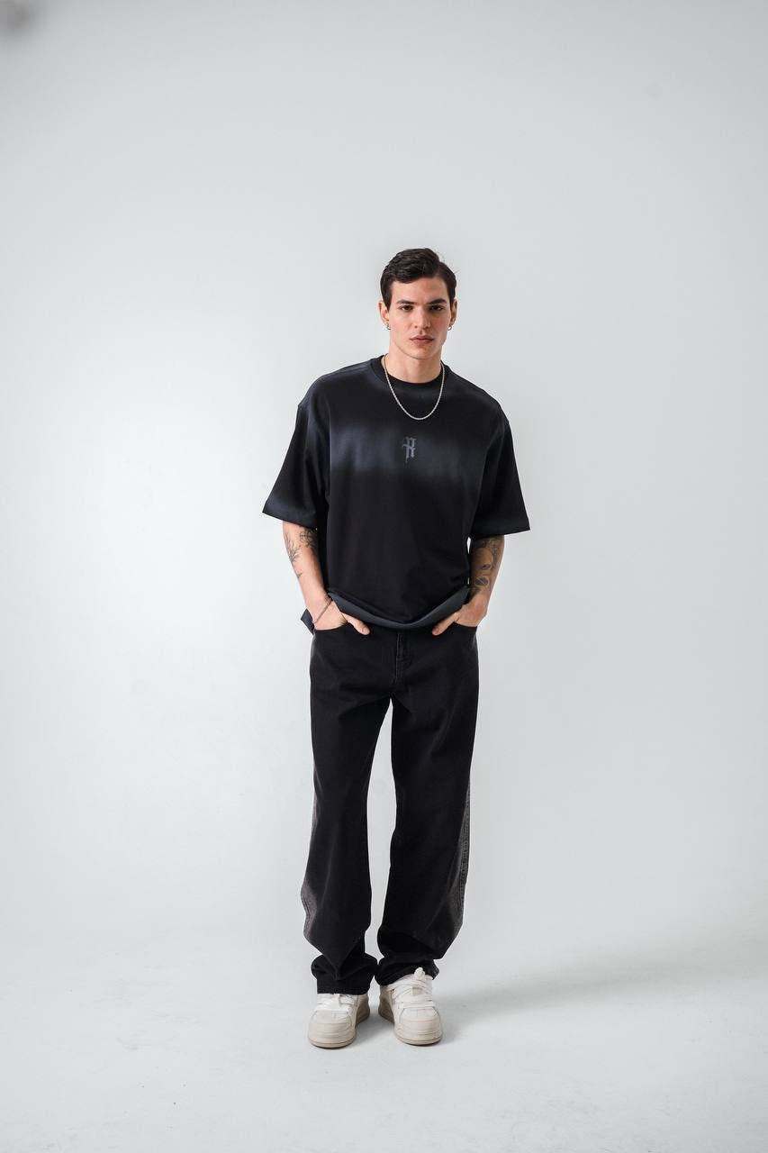 Retro Club Be Different Backprint T-shirt in Black