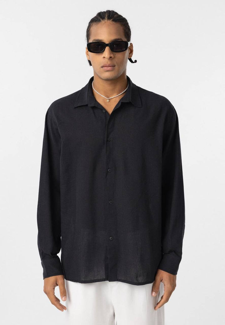 Essence of life oversized cotton shirt in black